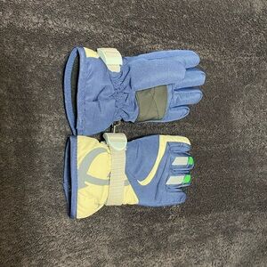 Blue and Cream Winter Gloves
